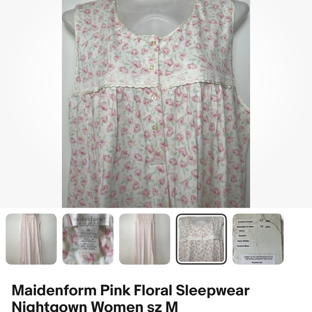 Maidenform Pink Floral Chemise